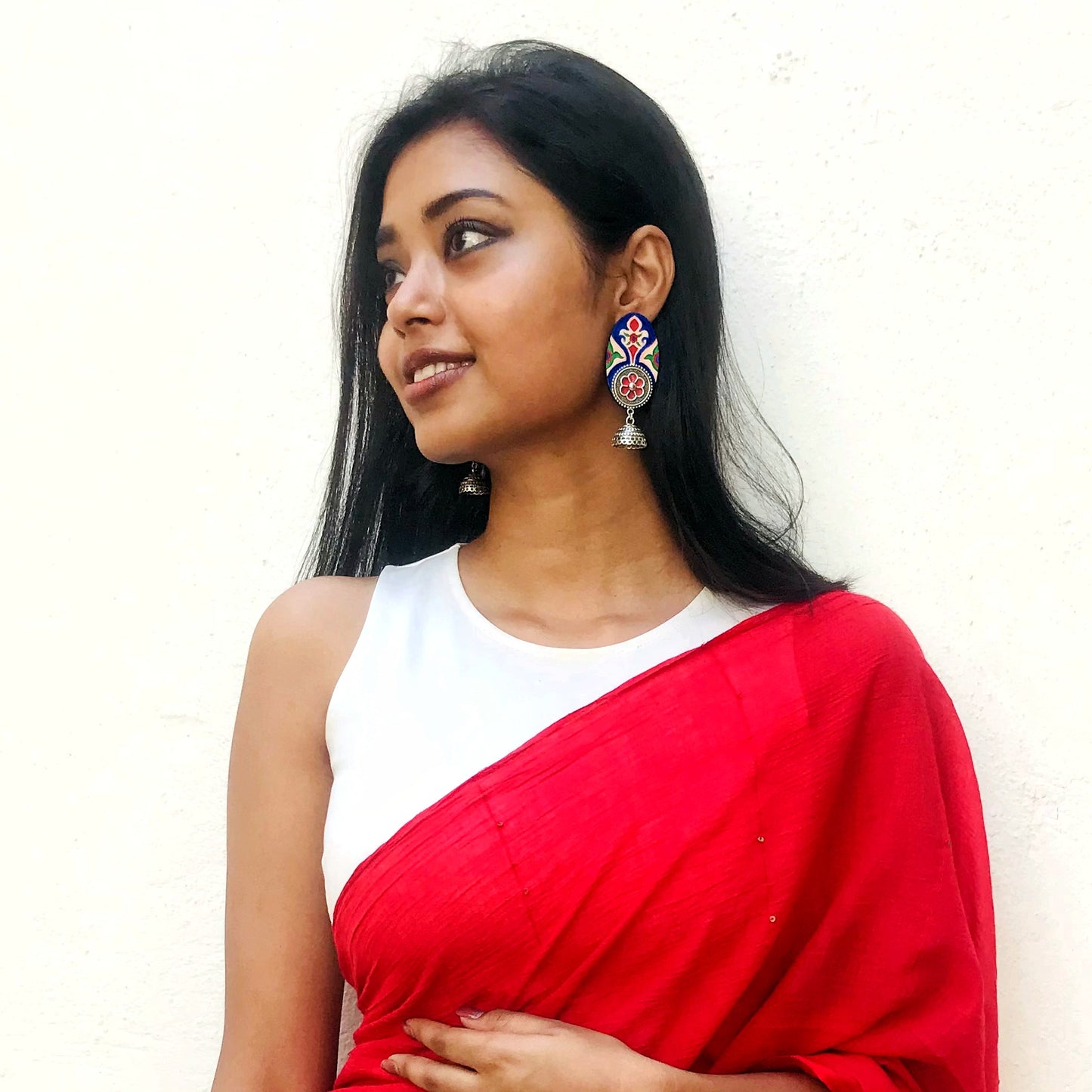 "Asmaani Baisakhi" Hand-painted Earring