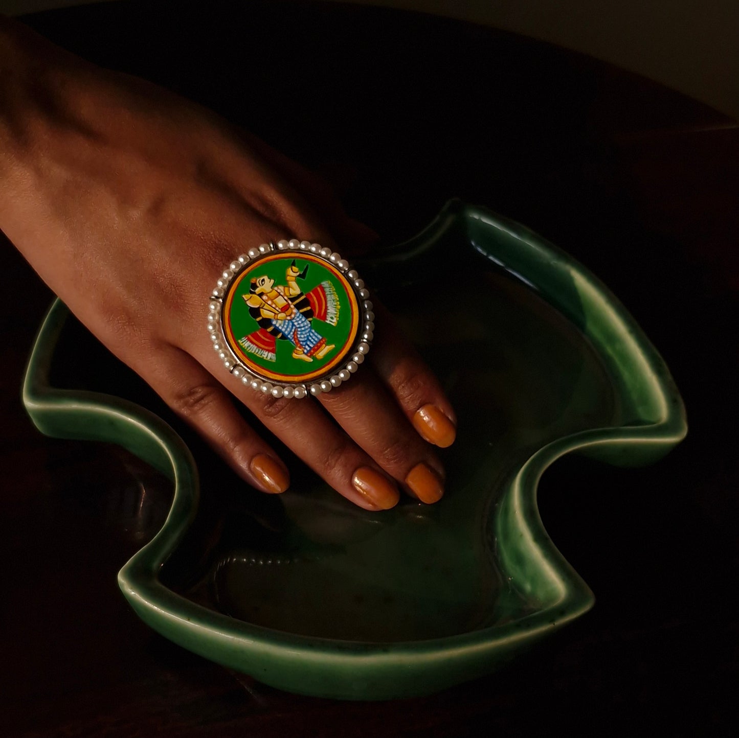 "Haladhara" Hand-painted Finger Ring