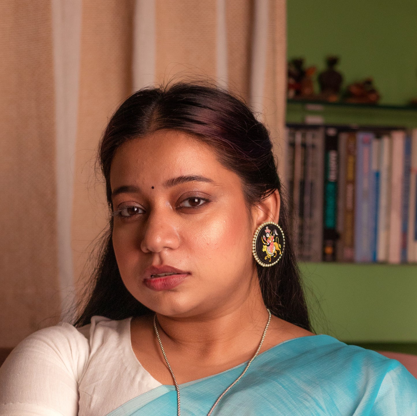 "Durganihantri" Hand-painted Earring