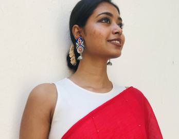 "Asmaani Baisakhi" Hand-painted Earring