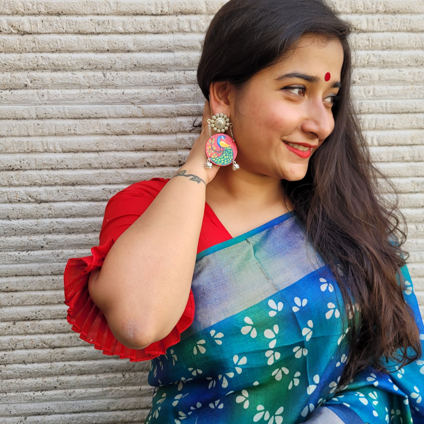 "Mayuri" Hand-painted Earring