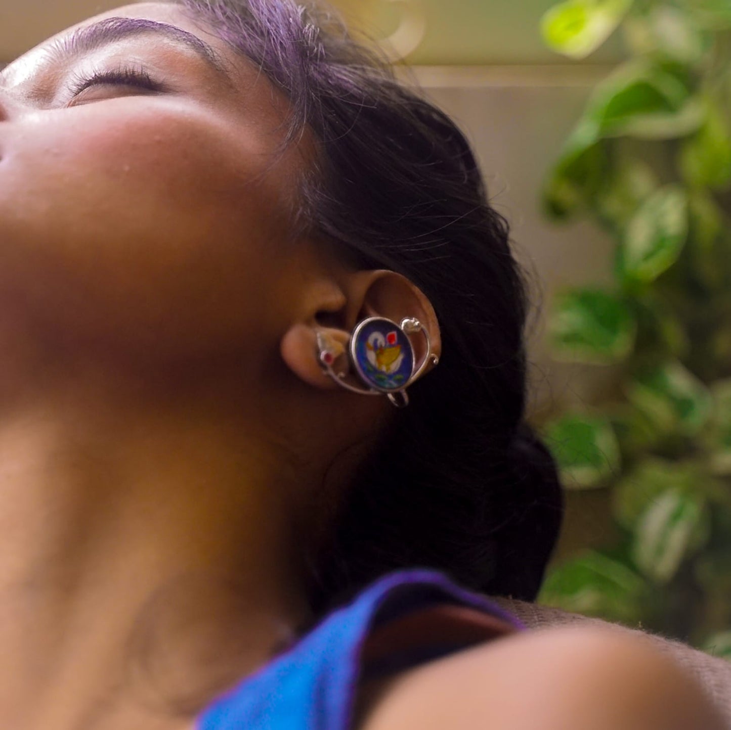 "Hansika" Hand-painted Earcuff
