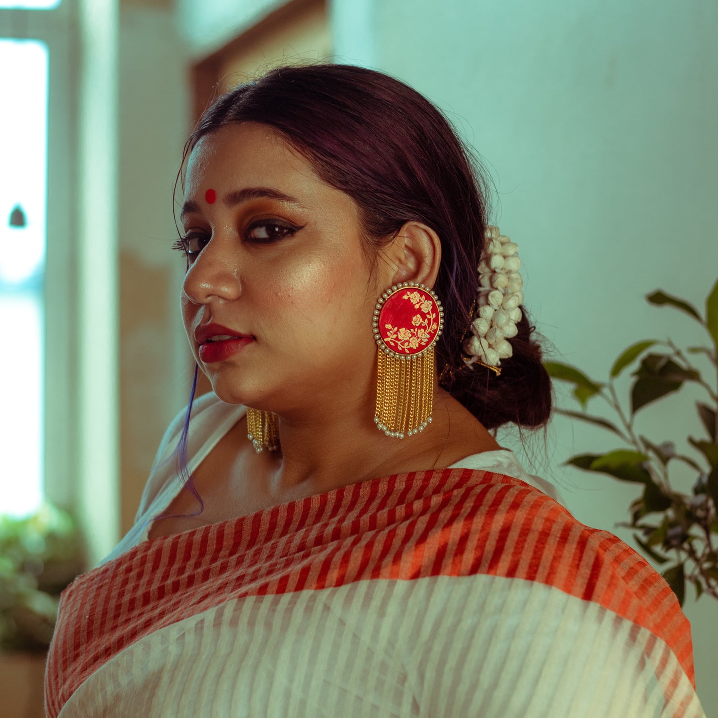 "Rozina" Hand-painted Earring