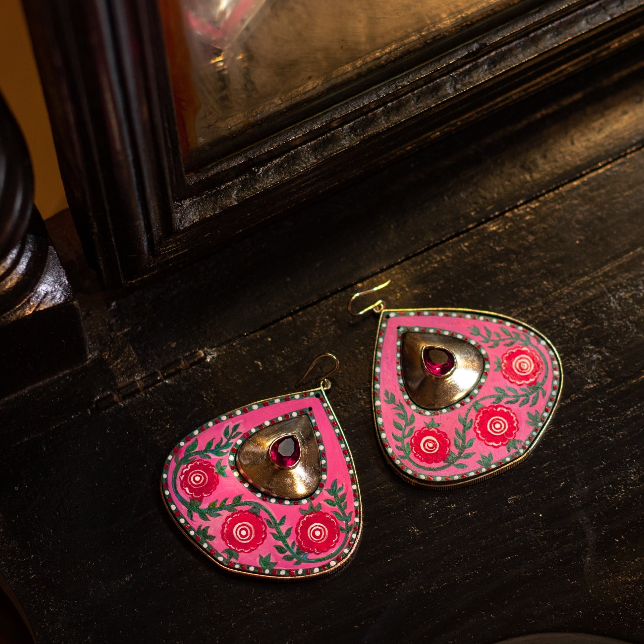 "Drina" Hand-painted Earring
