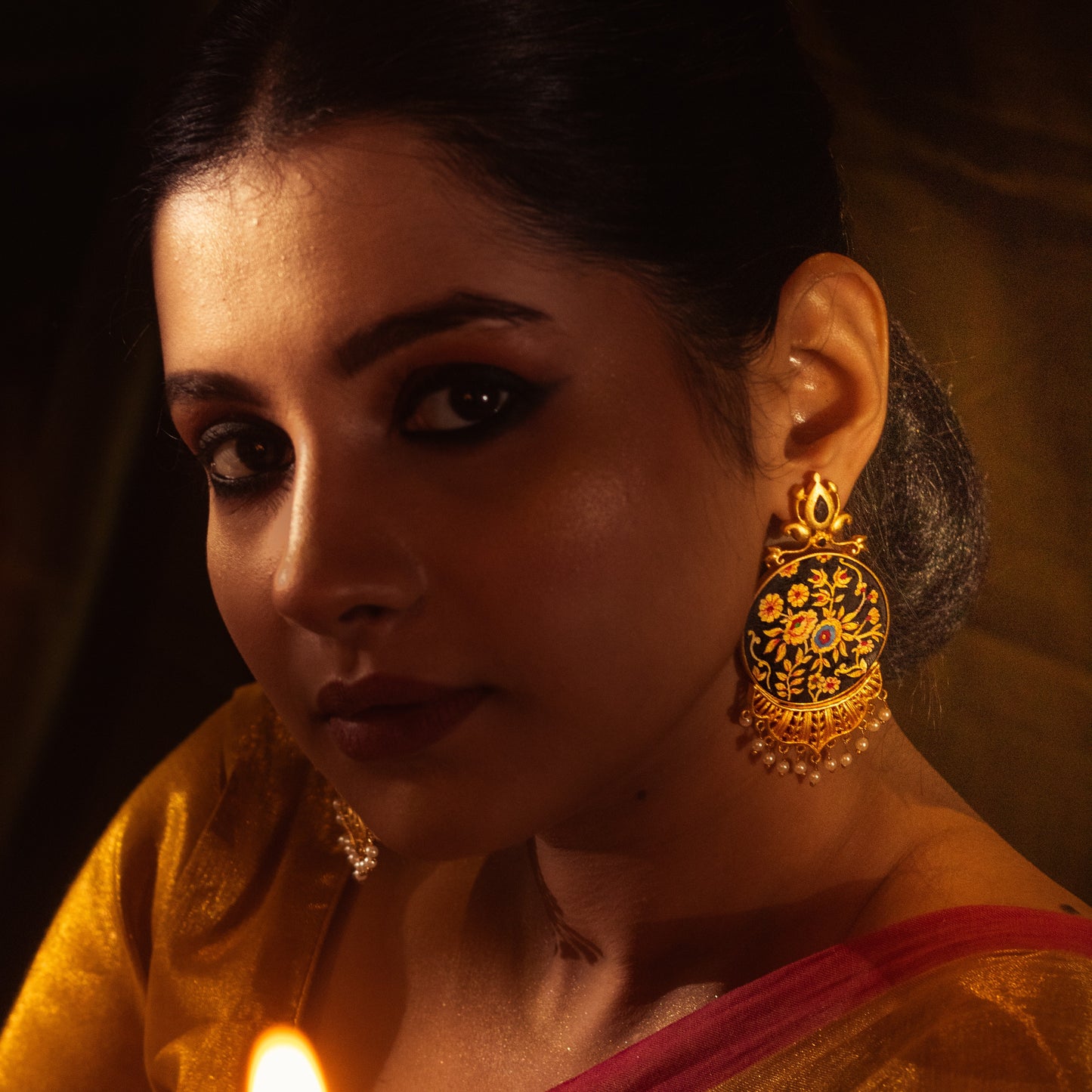 "Zainab" Hand-painted Earring