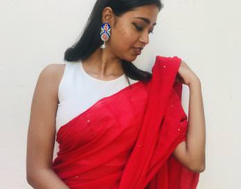 "Asmaani Baisakhi" Hand-painted Earring