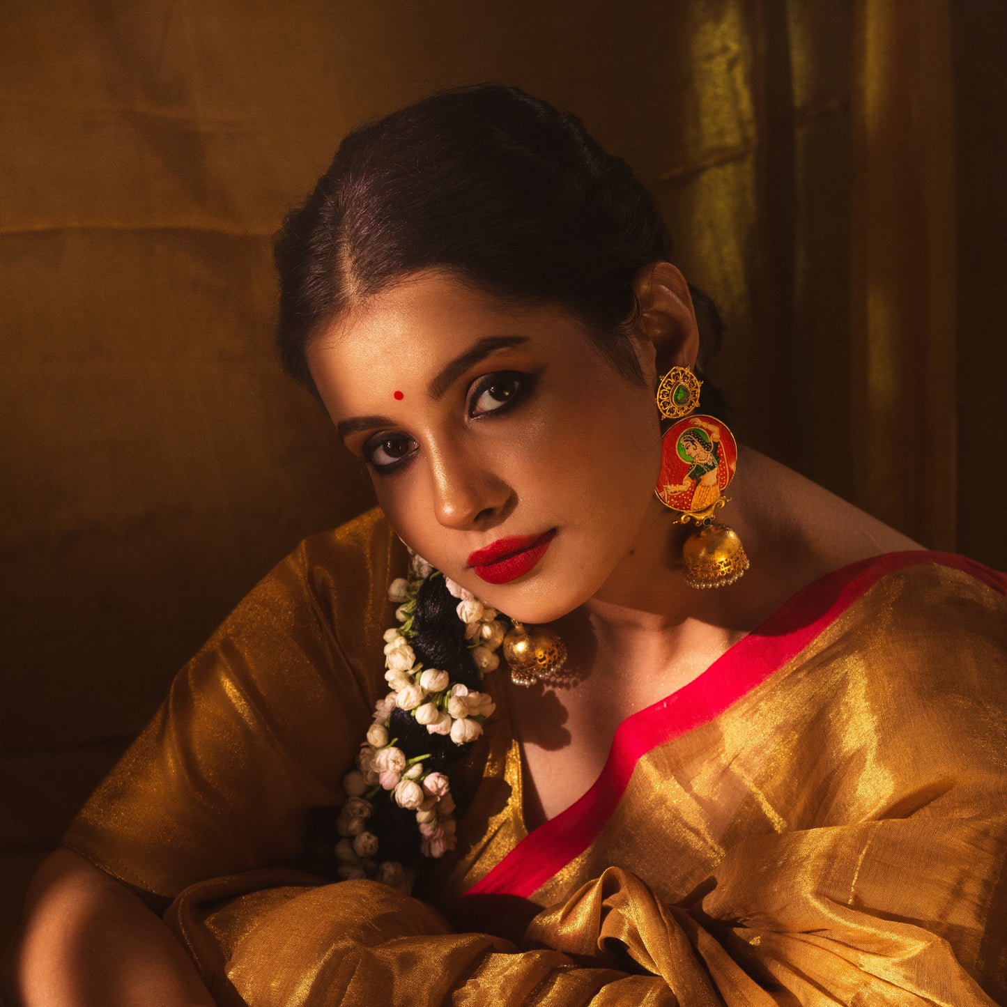 "Afreen" Hand-painted Earring