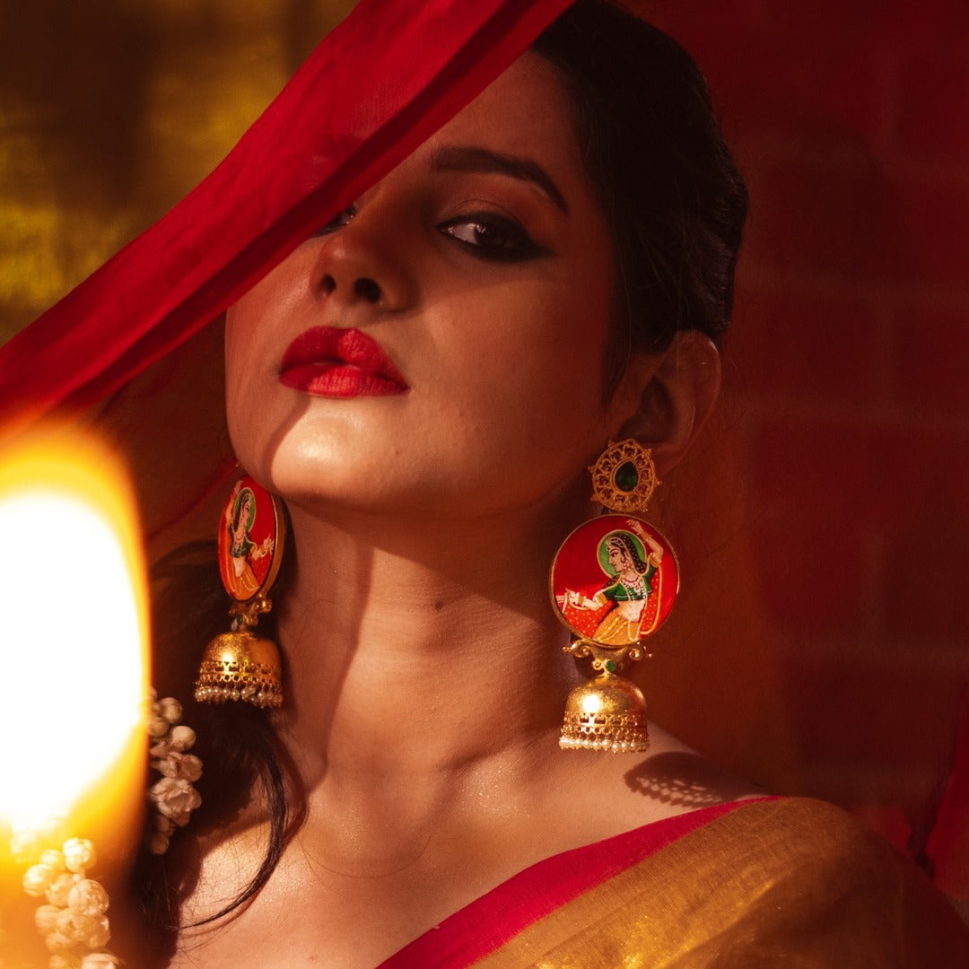 "Afreen" Hand-painted Earring