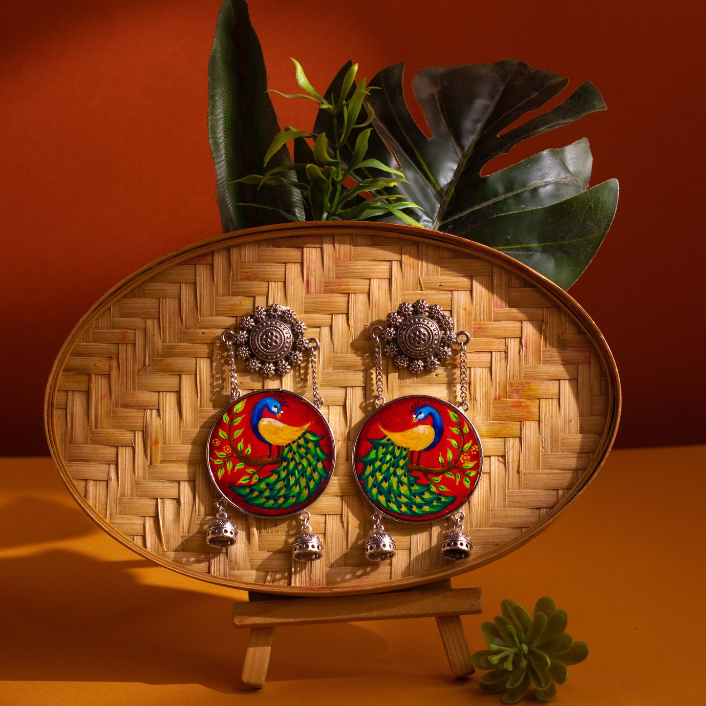 "Mayuri" Hand-painted Earring