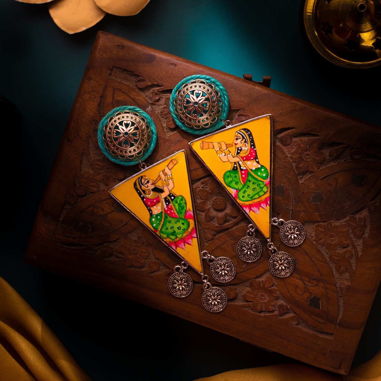 "Mendhika" Hand-painted Earring