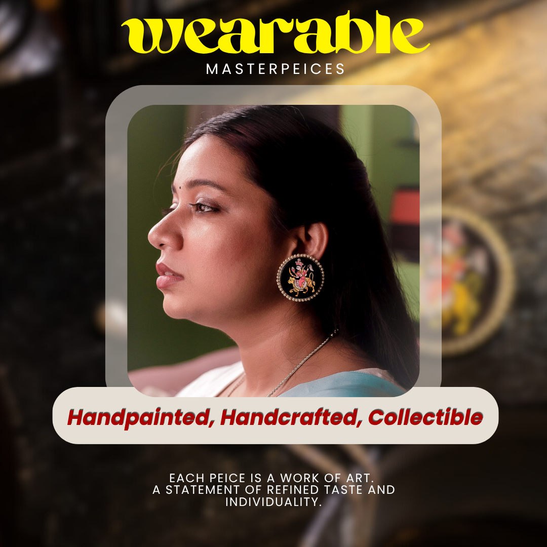 "Zainab" Hand-painted Earring |  Persian Art