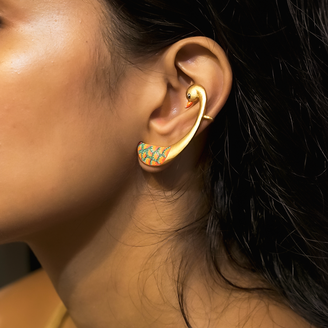 "Plume" Hand-painted Earcuff