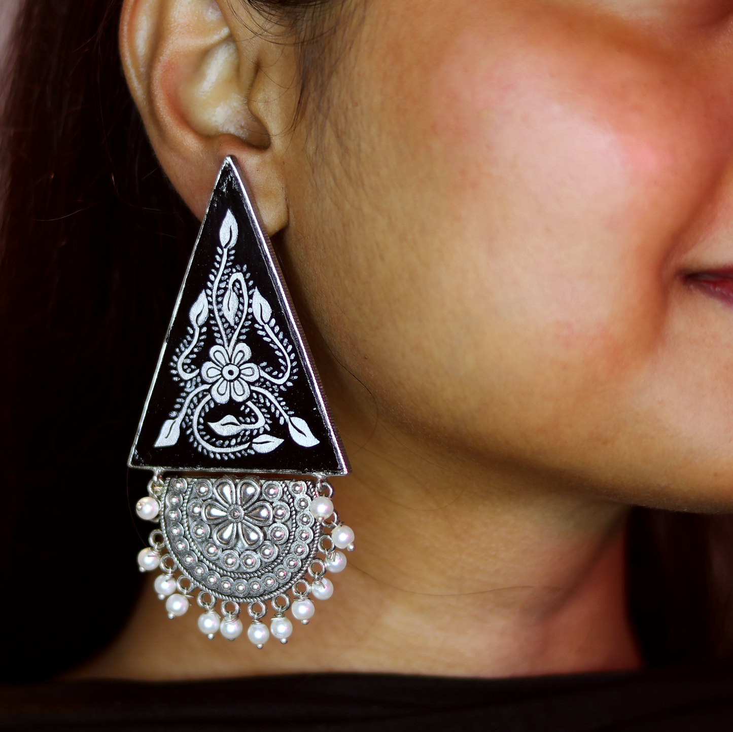 "Ruplekha" Hand-painted Earring