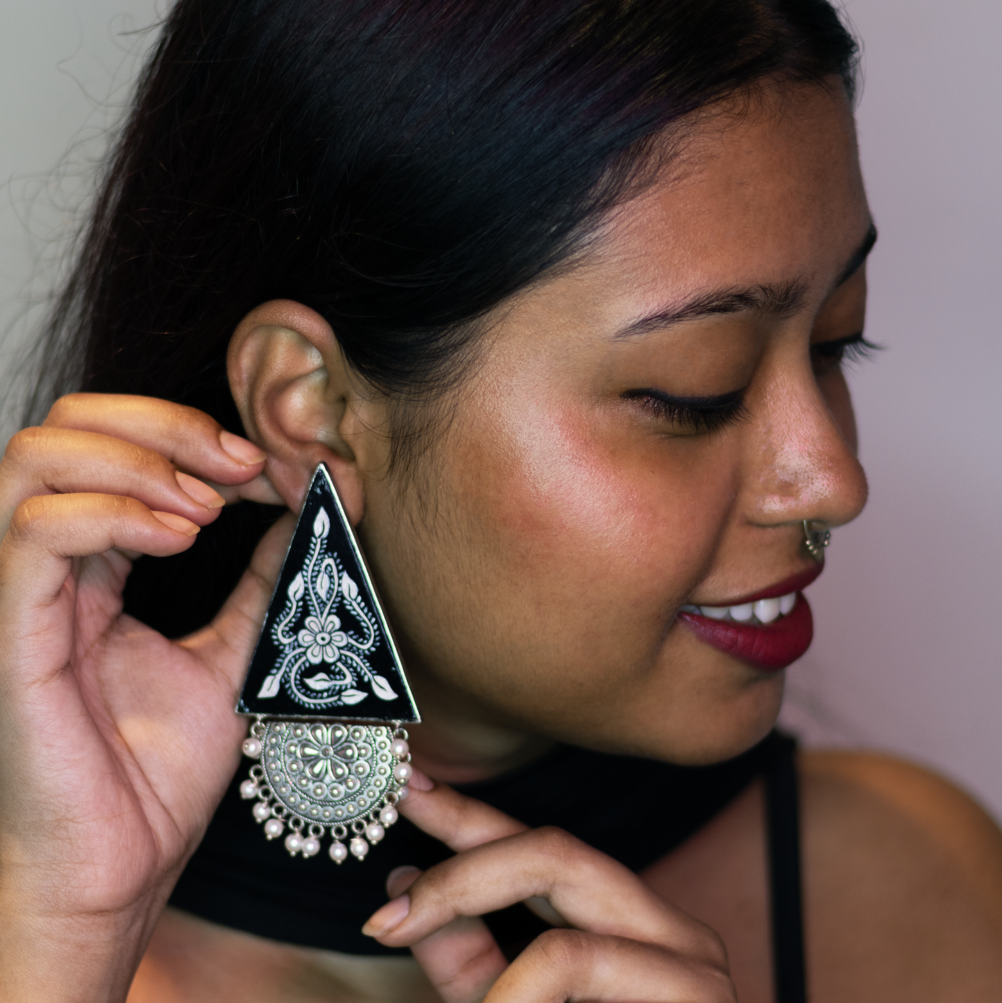"Ruplekha" Hand-painted Earring