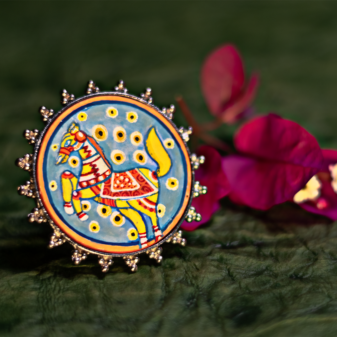 "Ghotak" Hand-painted ring