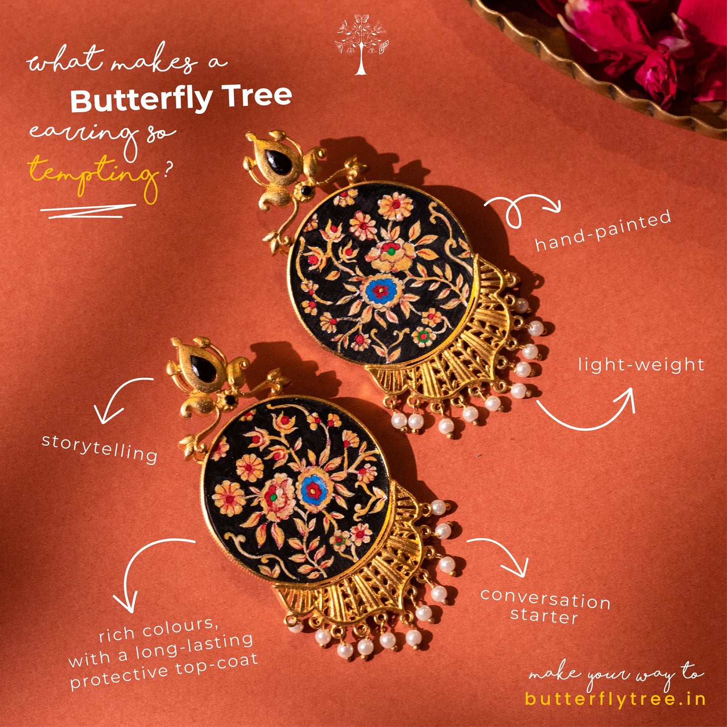 "Zainab" Hand-painted Earring