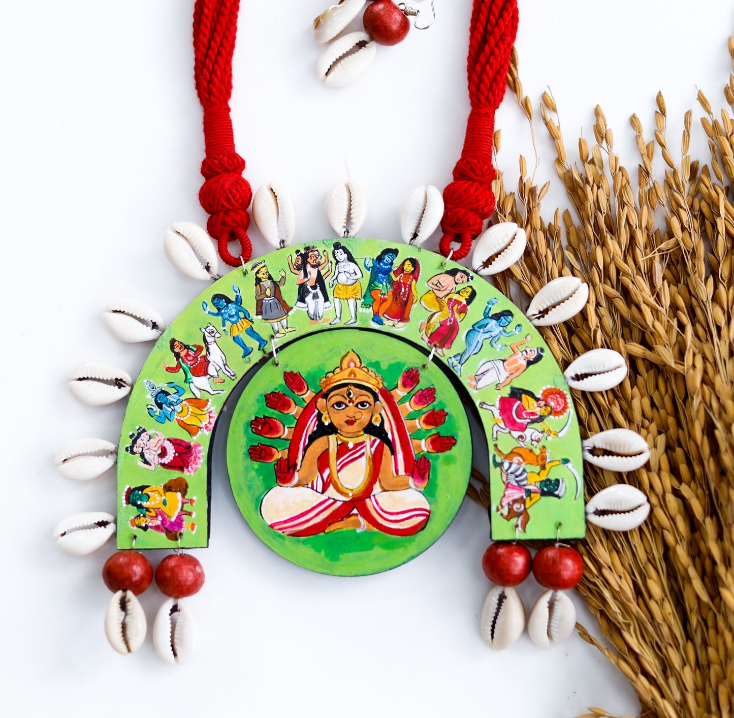 "Debi chala" Hand-painted Neckpiece