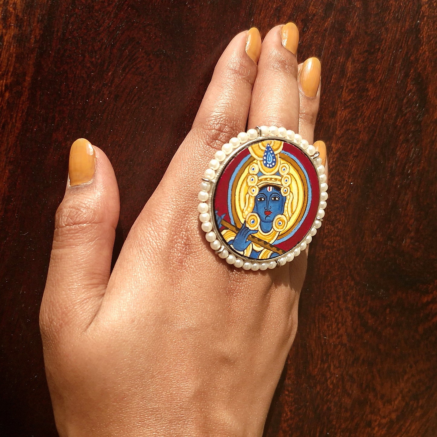"Murari" Hand-painted Finger Ring