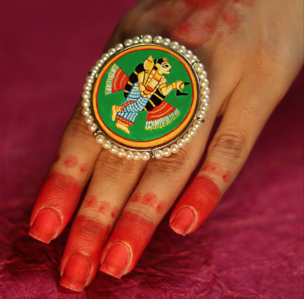 "Haladhara" Hand-painted Finger Ring