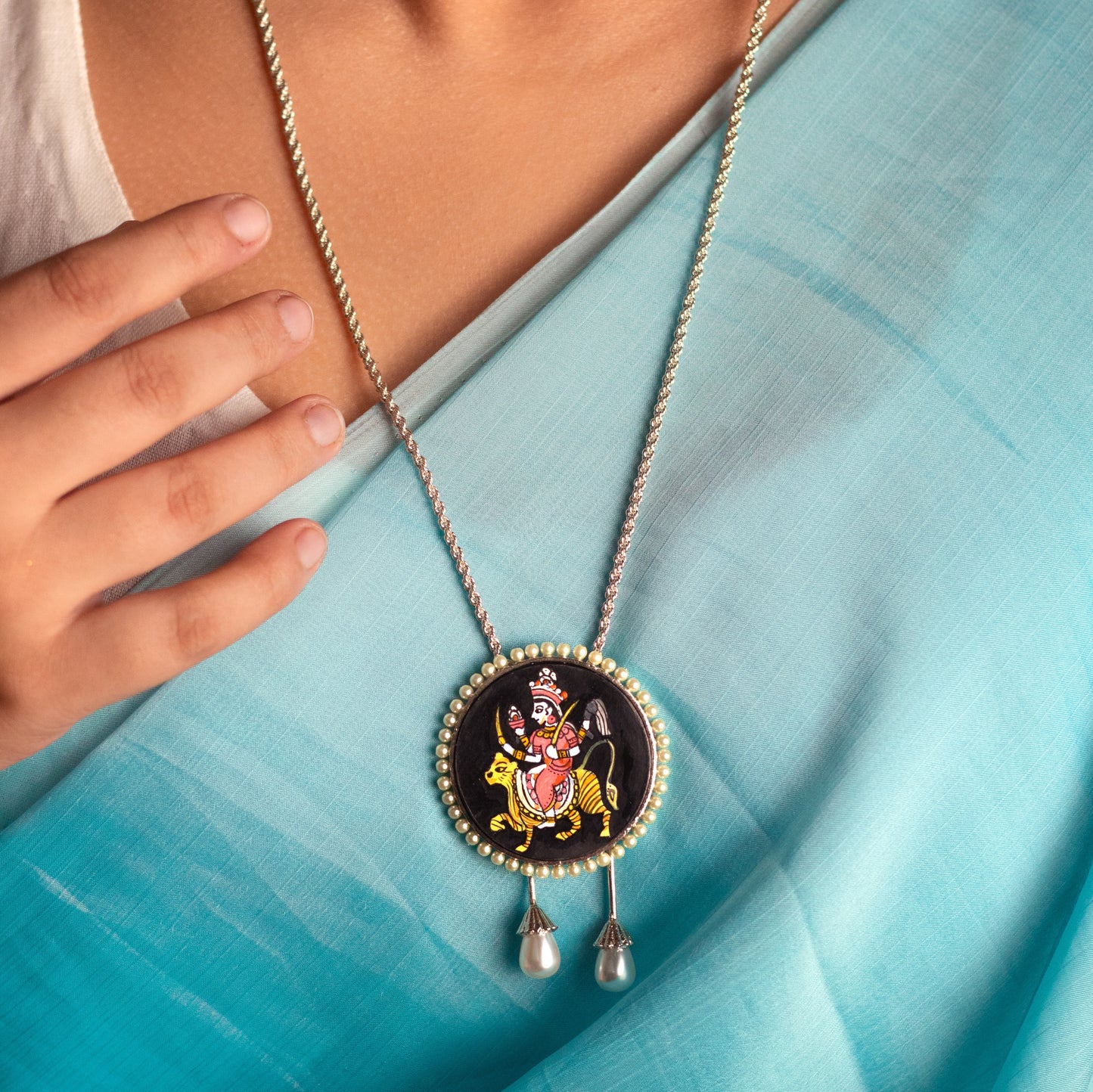 "Durganihantri" Hand-painted Neckpiece