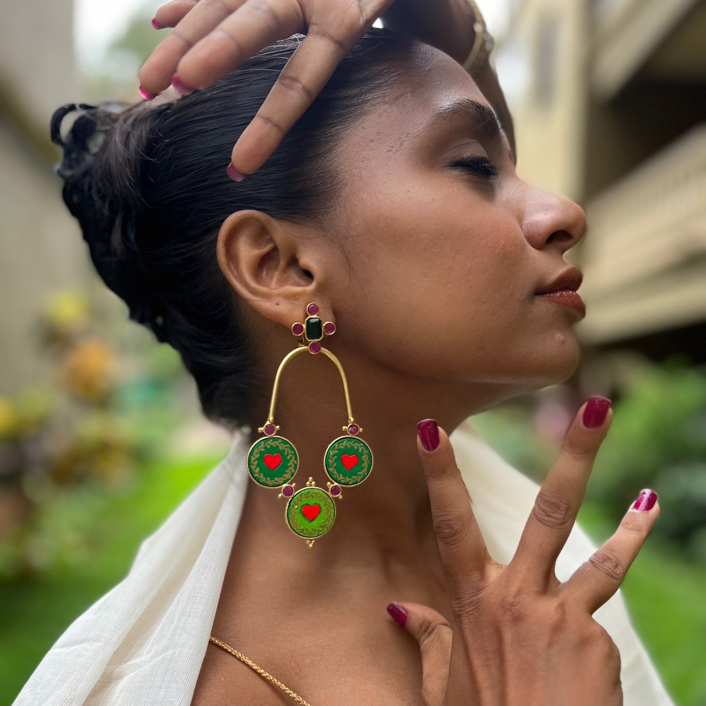 "Mi Amore" Hand-painted Earring