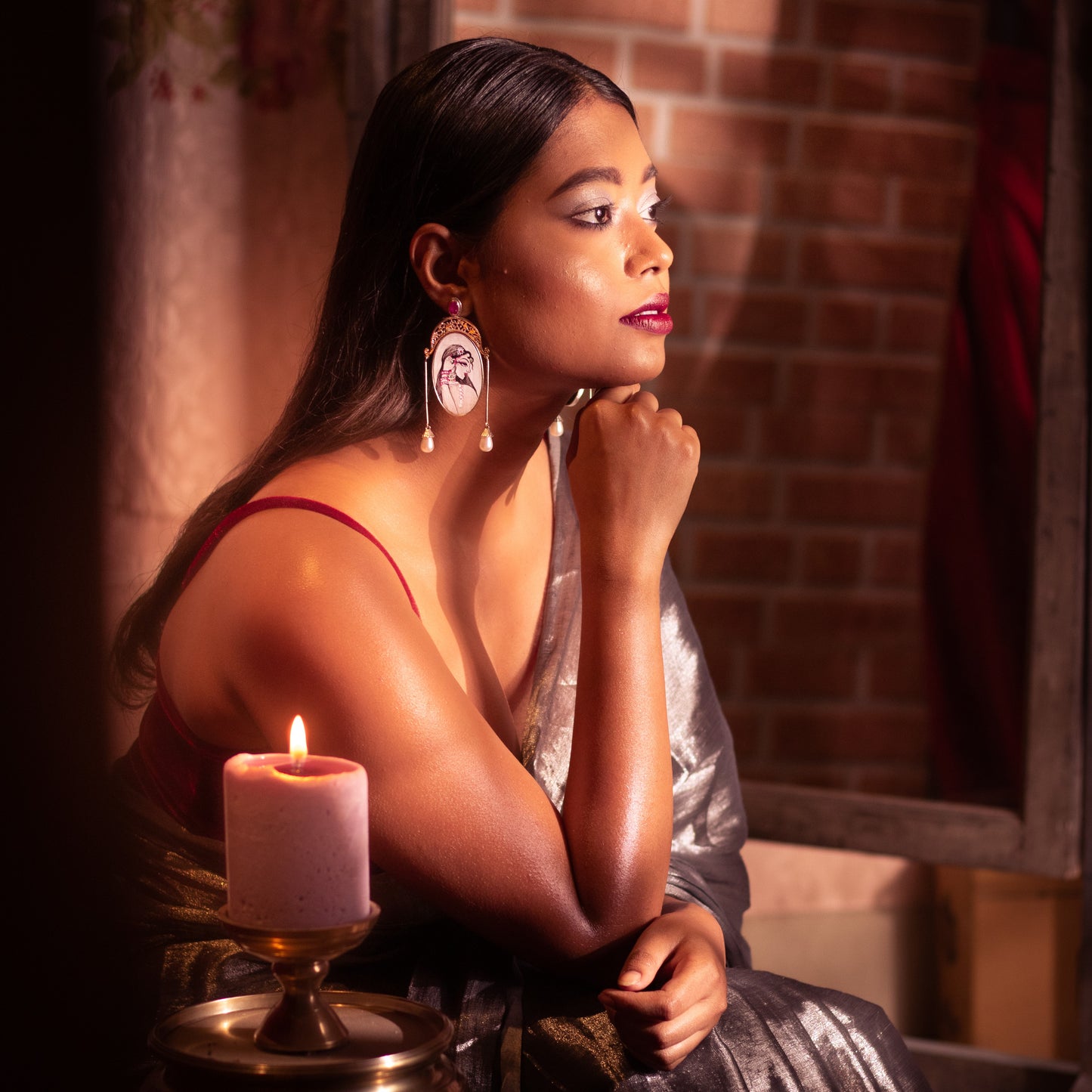 "Amira" Hand-painted Earring