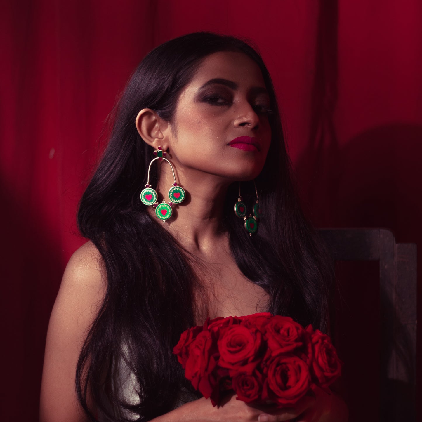 "Mi Amore" Hand-painted Earring