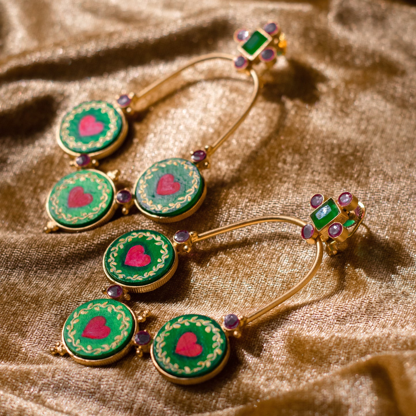 "Mi Amore" Hand-painted Earring