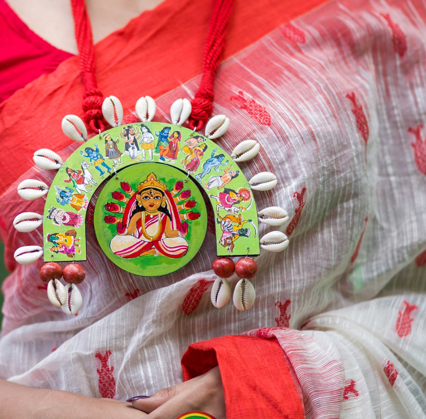"Debi chala" Hand-painted Neckpiece