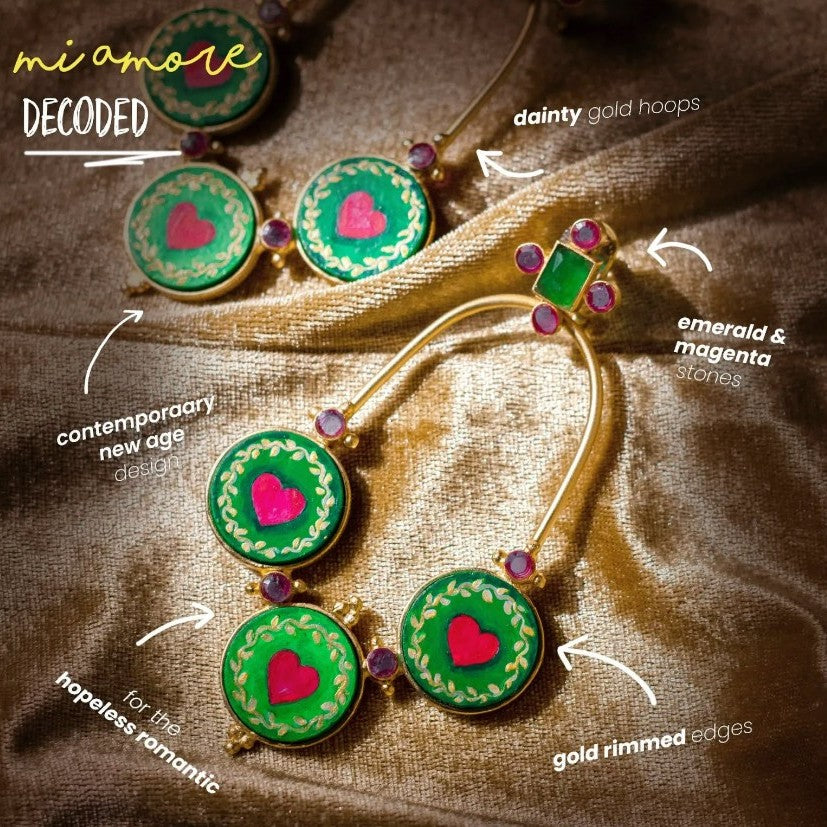"Mi Amore" Hand-painted Earring