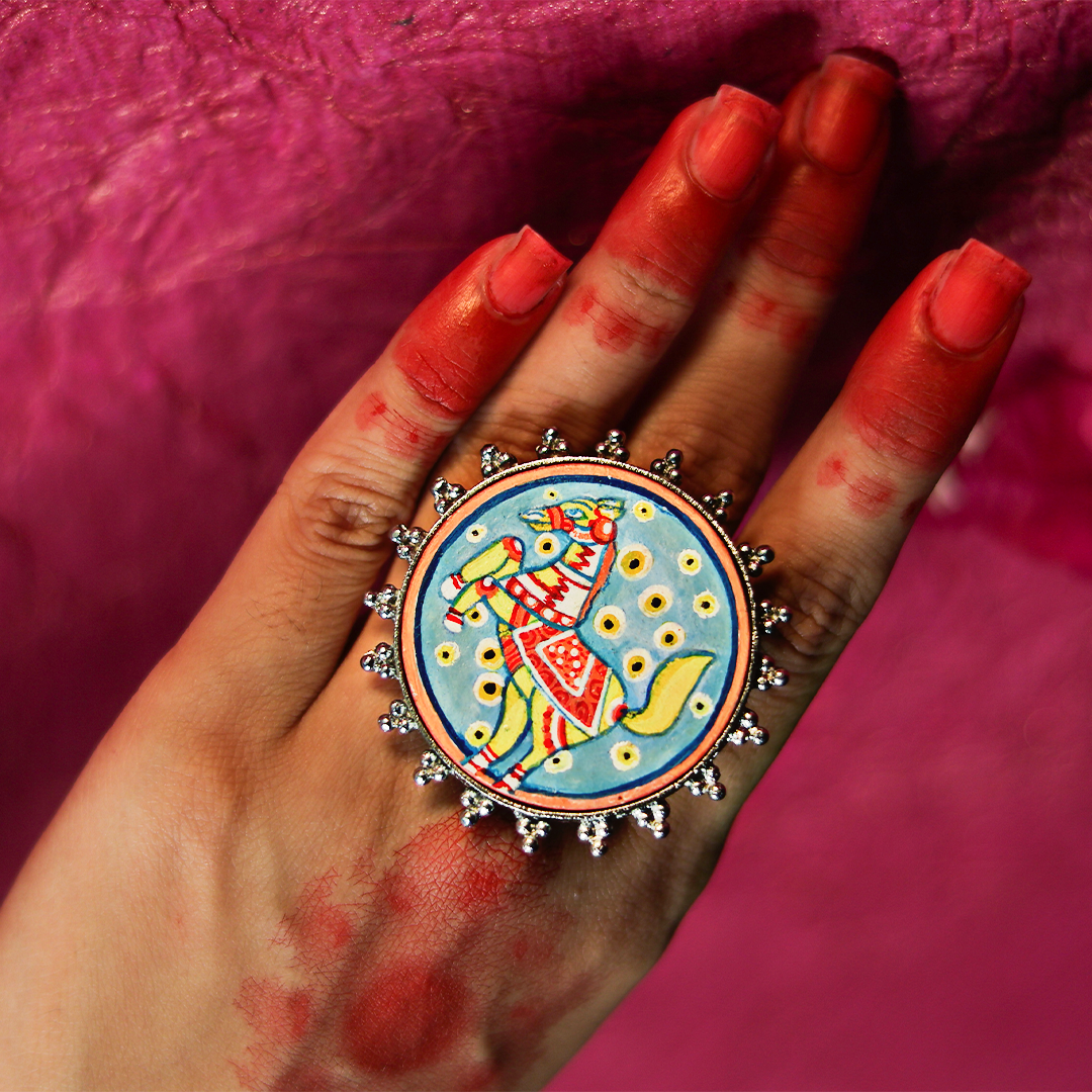 "Ghotak" Hand-painted ring