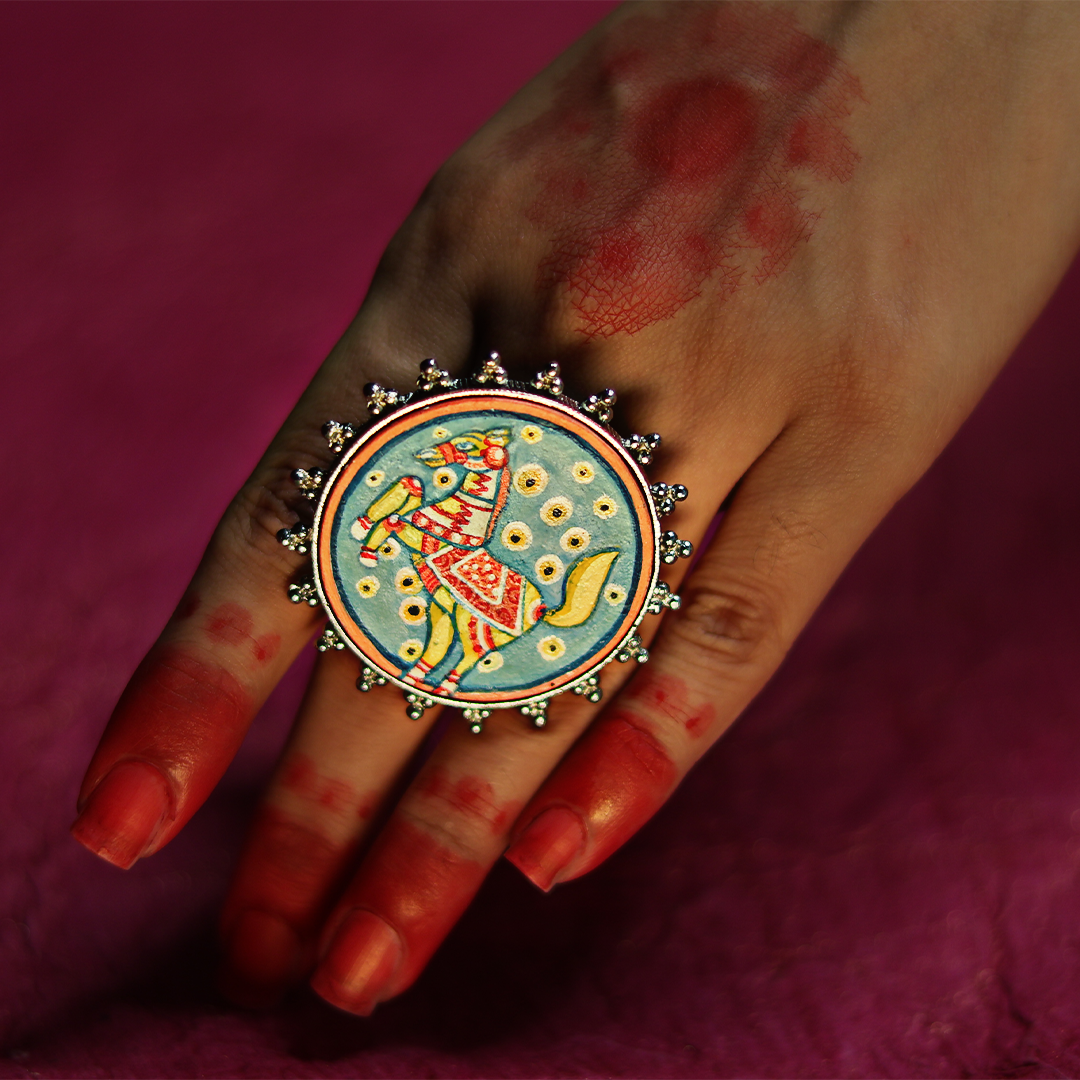 "Ghotak" Hand-painted ring