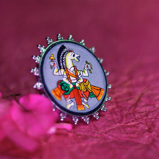 "Narasingham" Hand-painted Finger Ring