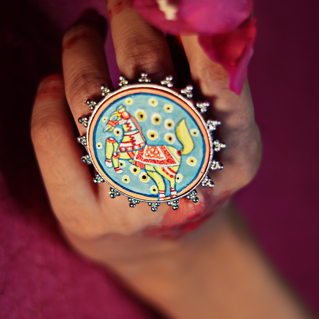 "Ghotak" Hand-painted ring
